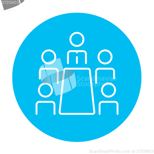 Image of Business meeting in the office line icon.