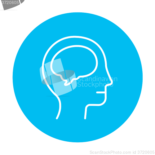 Image of Human head with brain line icon.