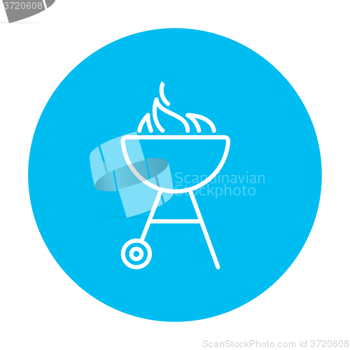 Image of Kettle barbecue grill line icon.