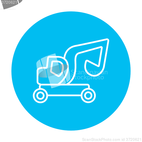 Image of Excavator truck line icon.