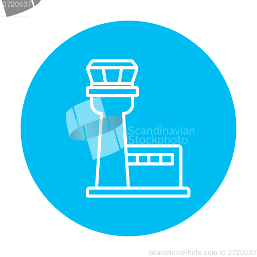 Image of Flight control tower line icon.