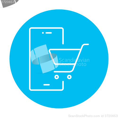 Image of Online shopping line icon.