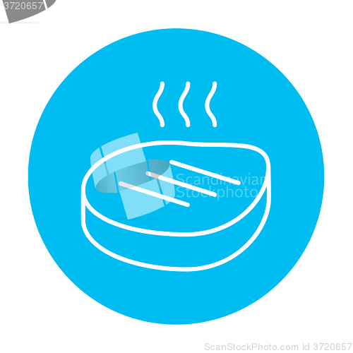 Image of Grilled steak line icon.