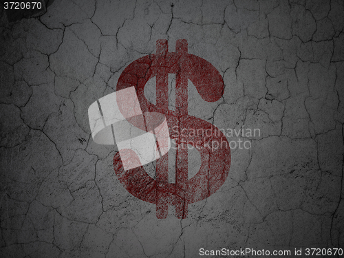 Image of Currency concept: Dollar on grunge wall background