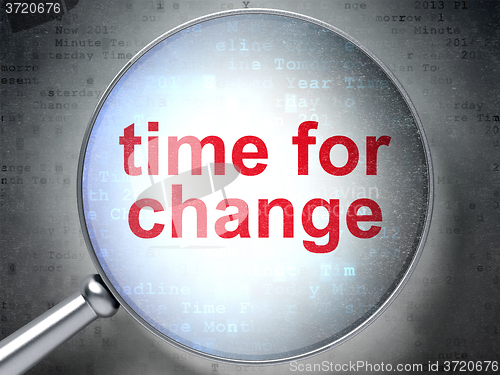 Image of Timeline concept: Time for Change with optical glass