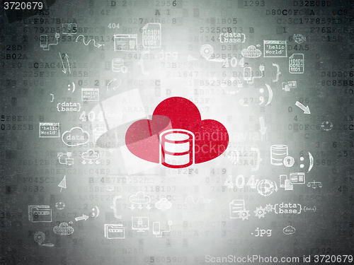 Image of Software concept: Database With Cloud on Digital Paper background