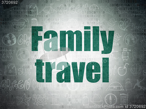 Image of Vacation concept: Family Travel on Digital Paper background