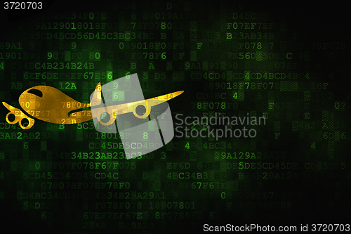Image of Travel concept: Airplane on digital background