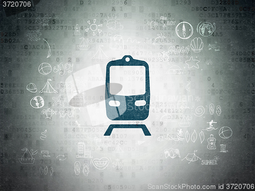 Image of Tourism concept: Train on Digital Paper background