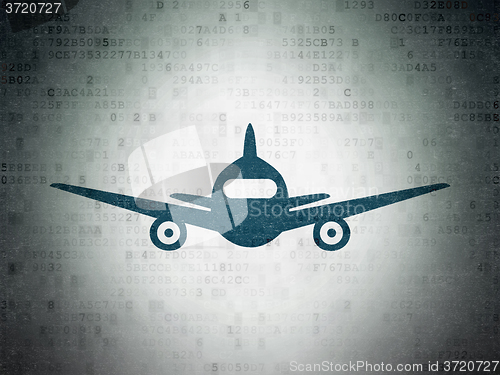 Image of Travel concept: Aircraft on Digital Paper background