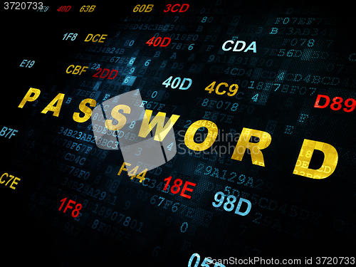 Image of Protection concept: Password on Digital background