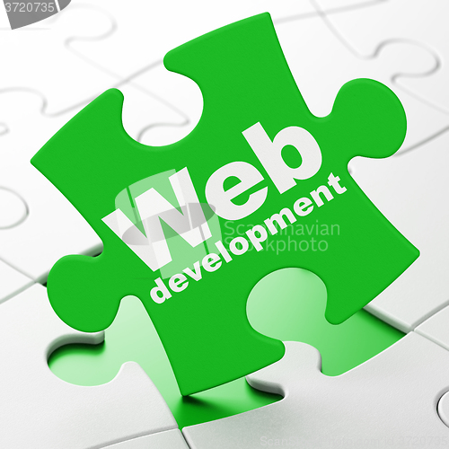 Image of Web design concept: Web Development on puzzle background