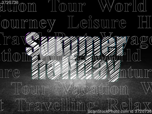 Image of Travel concept: Summer Holiday in grunge dark room