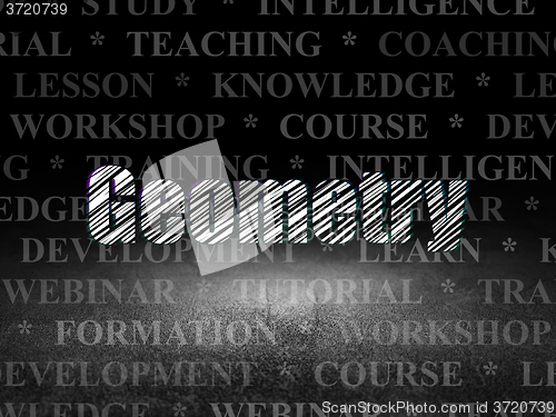 Image of Learning concept: Geometry in grunge dark room