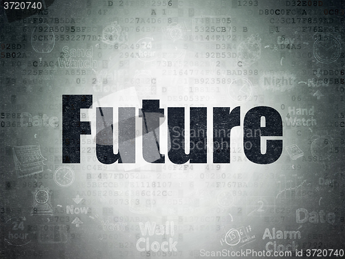 Image of Time concept: Future on Digital Paper background