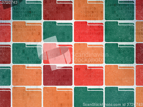 Image of Business concept: Folder icons on Digital Paper background