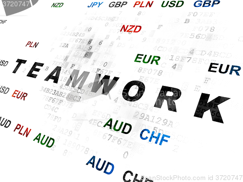 Image of Finance concept: Teamwork on Digital background
