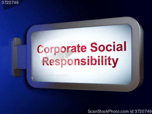 Image of Finance concept: Corporate Social Responsibility on billboard background