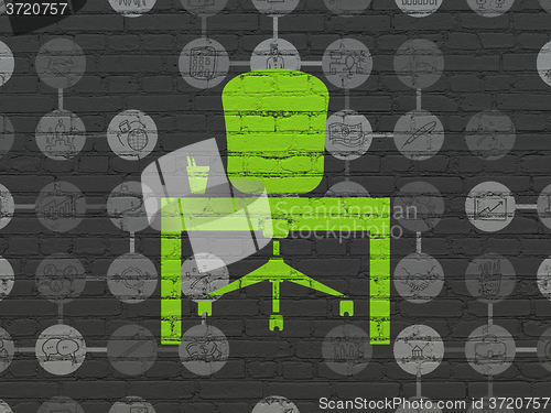 Image of Business concept: Office on wall background