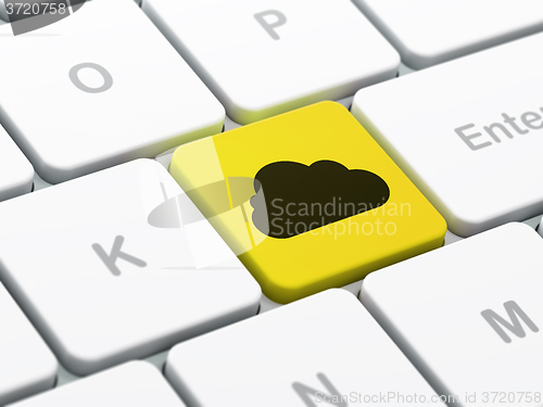 Image of Cloud technology concept: Cloud on computer keyboard background