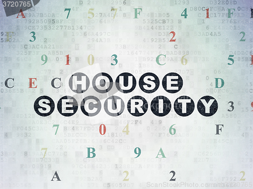 Image of Privacy concept: House Security on Digital Paper background