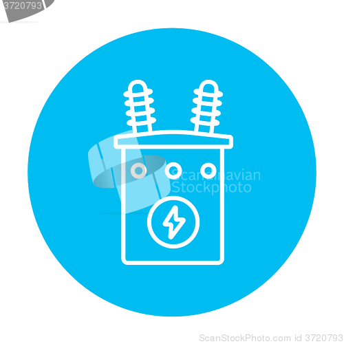 Image of High voltage transformer line icon.