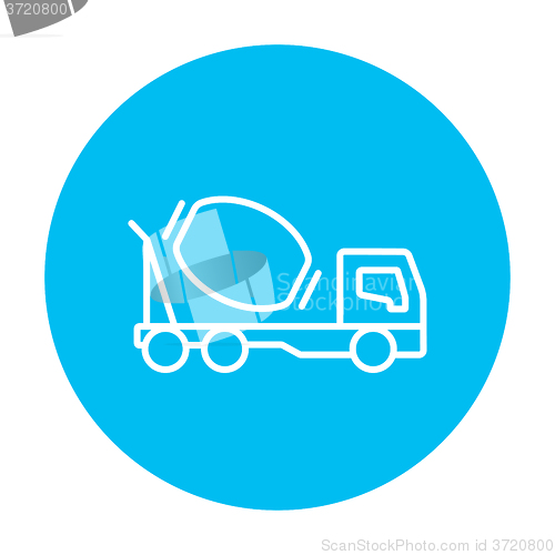 Image of Concrete mixer truck line icon.