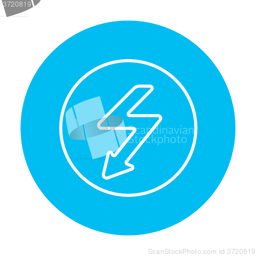 Image of Lightning arrow downward line icon.