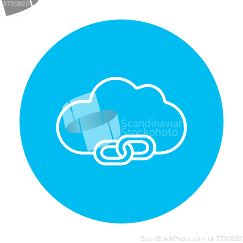 Image of Cloud computing line icon.