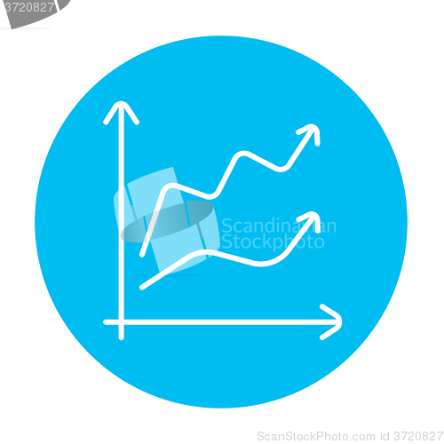 Image of Growth graph line icon.