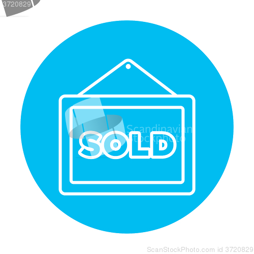 Image of Sold placard line icon.