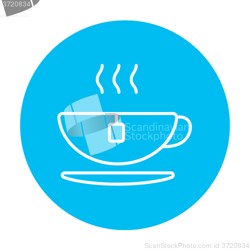 Image of Hot tea in cup line icon.