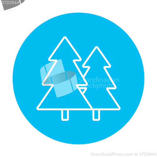 Image of Pine trees line icon.