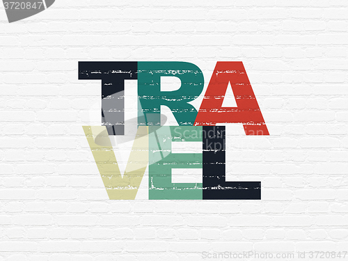 Image of Holiday concept: Travel on wall background