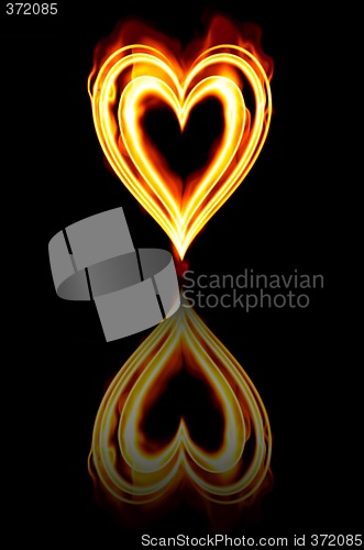 Image of heart on fire