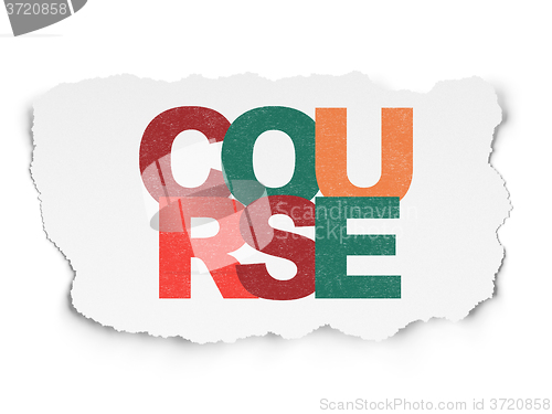 Image of Learning concept: Course on Torn Paper background
