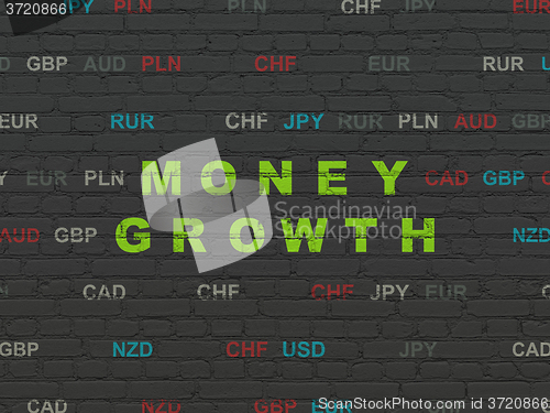 Image of Banking concept: Money Growth on wall background
