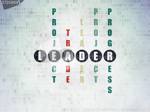 Image of Finance concept: Leader in Crossword Puzzle