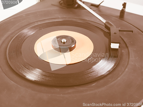 Image of  Vinyl record on turntable vintage