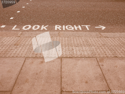 Image of  Look right sign vintage