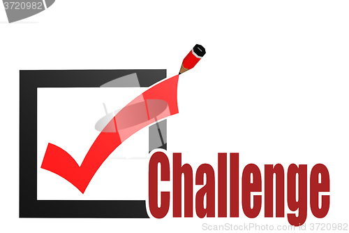 Image of Check mark with challenge word