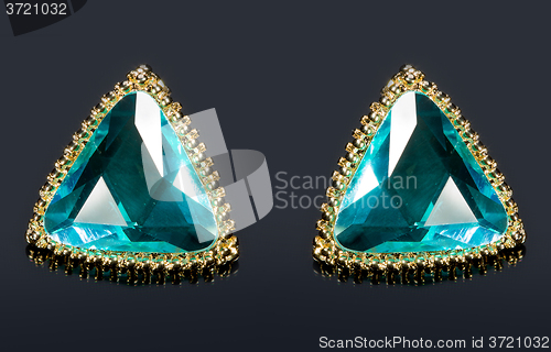 Image of Pear Diamonds green Earrings