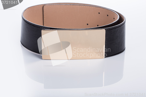 Image of Black Women\'s belt with a metal buckle