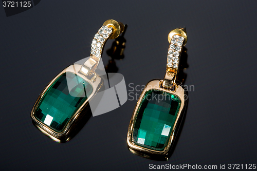 Image of Pear Diamonds green Earrings