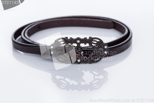 Image of Black Women\'s belt with a metal buckle