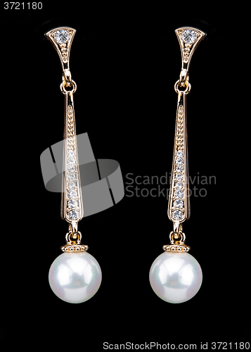 Image of Pear Diamonds pearl Earrings