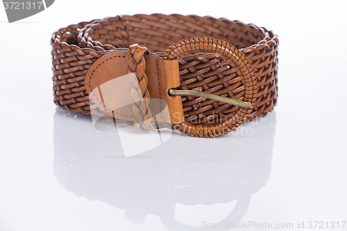 Image of brown Women\'s belt with rhinestones