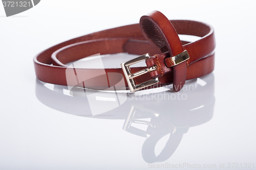 Image of red Women\'s belt with rhinestones