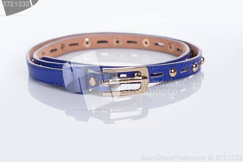 Image of blue Women\'s belt with rhinestones