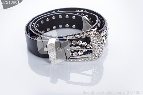 Image of Black Women\'s belt with rhinestones